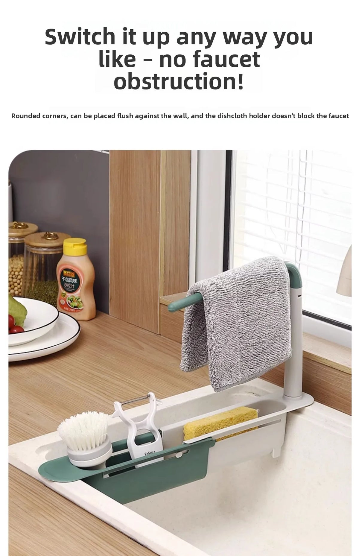 Adjustable Over-Sink Dish Rack | Extendable Kitchen Organizer