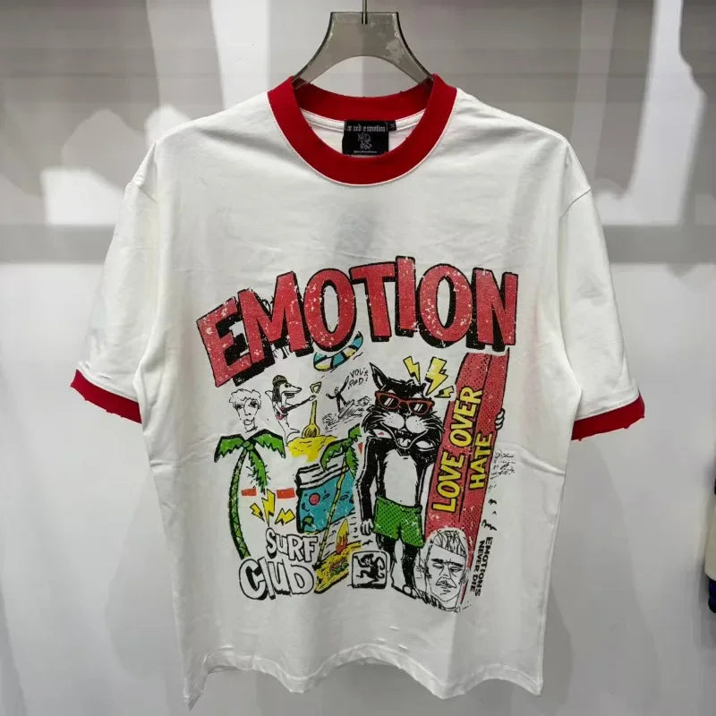 Mixed Emotion Rhinestone Oversized Cotton Tee
