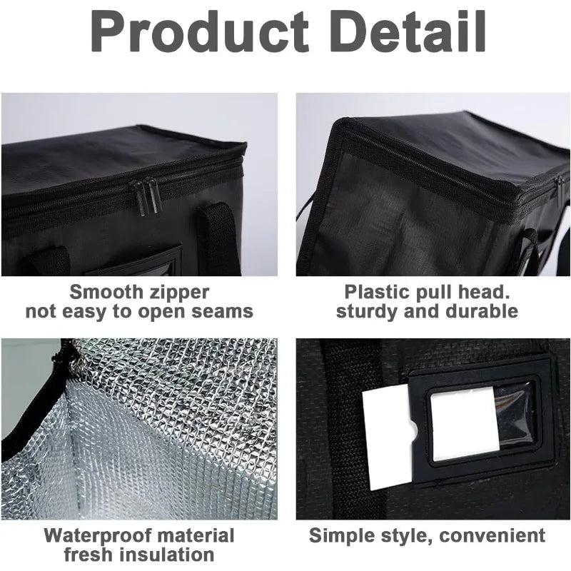 Large Insulated Food Delivery Bag – Foldable, Reusable, 16–70L, Thermal Cooler