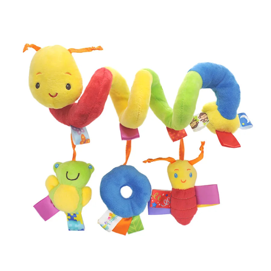 Baby Stroller Spiral Activity Plush Rattle Toy – Sensory Toy for Newborns 0–24 Months