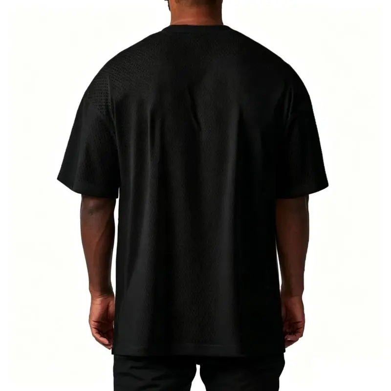 Men’s Oversized Mesh Quick-Dry Gym T-Shirt – Breathable, Bodybuilding & Sport, Short Sleeve