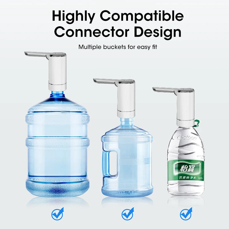 USB Electric Water Bottle Pump Dispenser – Portable, Foldable, Automatic, Household Use