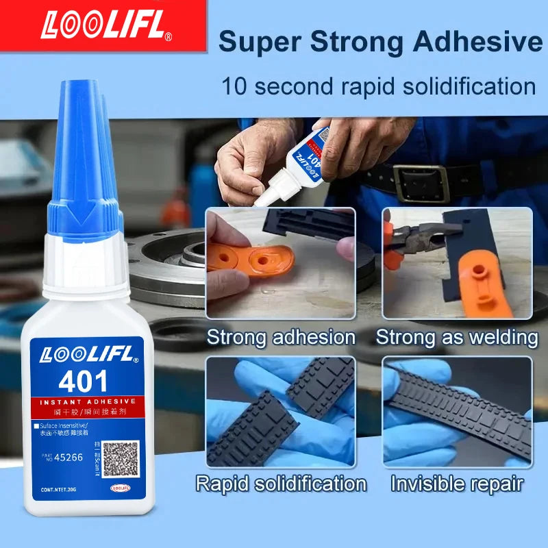 LOOLIFL Instant Super Glue – Universal, Fast-Dry, for Resin, Ceramic, Metal & Glass – 20ml