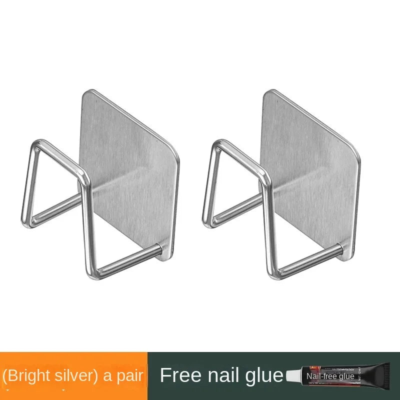 Stainless Steel Wall-Mounted Pot Cover & Cutting Board Rack – No-Drill, Cabinet Bottom Mount