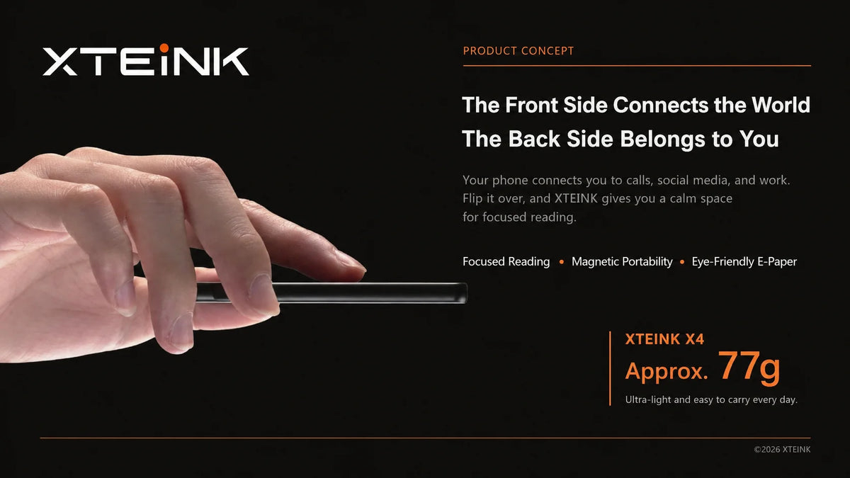 XTEINK X3 Mini E-Ink eBook Reader – 3.7 Inch, 16GB, Ad-Free, Multi-Language