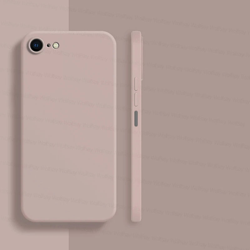 Shockproof Soft Silicone iPhone Case – For iPhone SE 2020/2022, 7, 8, 8 Plus, Luxury Liquid Cover