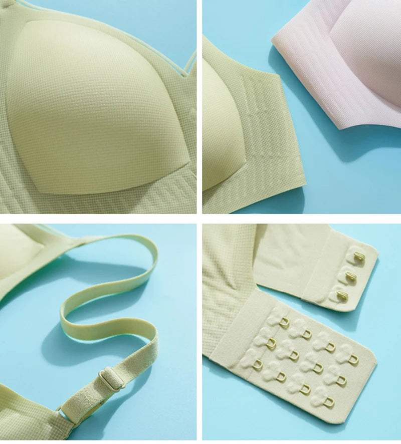 Women’s Seamless Wireless Gathering Bra – Adjustable, No Steel Ring, Sizes S–XXL