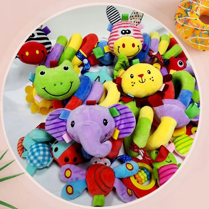 Baby Stroller Spiral Activity Plush Rattle Toy – Sensory Toy for Newborns 0–24 Months