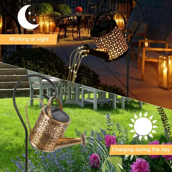 Metal Solar Watering Can Garden Light – Warm White, Outdoor Lawn & Patio Decor