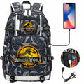 Jurassic World Dinosaur Backpack with USB Port – Large Capacity Laptop Bag for Men & Women