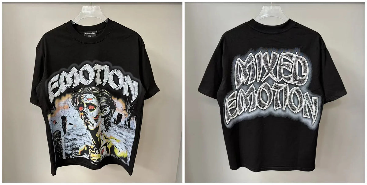 Mixed Emotion Rhinestone Oversized Cotton Tee