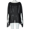 Women’s Sheer Chiffon Blouse Cover-Up Top – Sexy, Elegant, White & Black, Night Club