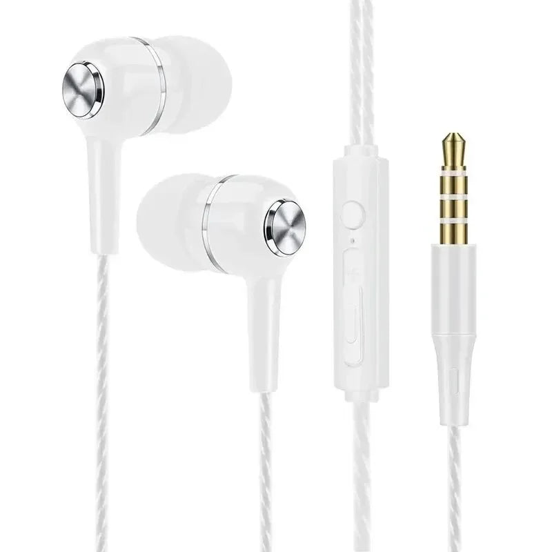 3.5mm Wired HIFI Bass Earbuds with Microphone – In-Ear, Stereo, Gaming & Sport