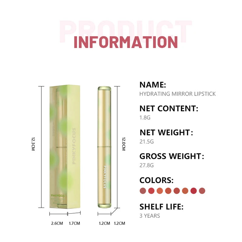 Moisturizing Watery Lipstick – Hydrating Formula, 8 Colors, Gift for Women