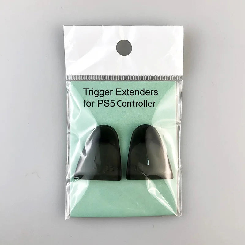 Data Frog PS5 Extended Trigger & D-Pad Key Cap Set – L2/R2 Extender, Transparent & Black
