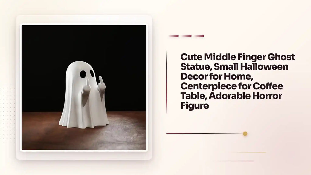 Cute Middle Finger Ghost Statue, Small Halloween Decor for Home, Centerpiece for Coffee Table, Adorable Horror Figure by@Outfy
