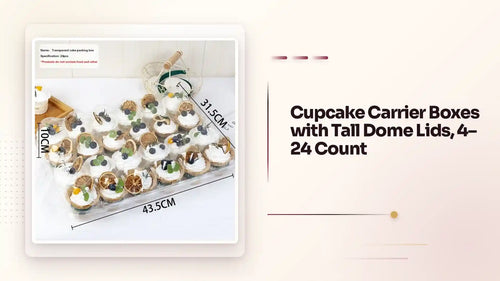 Cupcake Carrier Boxes with Tall Dome Lids, 4&ndash;24 Count by@Outfy